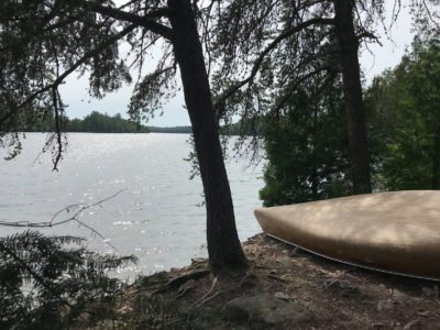 Canoe by the lake
